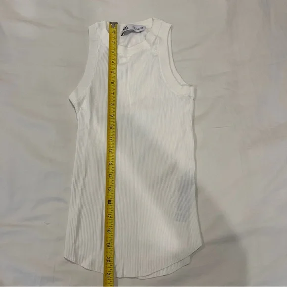Zara Ribbed Tank Top White Women's Size Small - Picture 6 of 6
